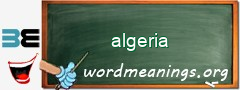 WordMeaning blackboard for algeria